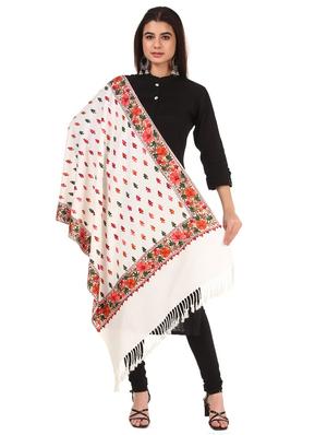 white embroidered shawl - 17596059 - Standard Image - 3