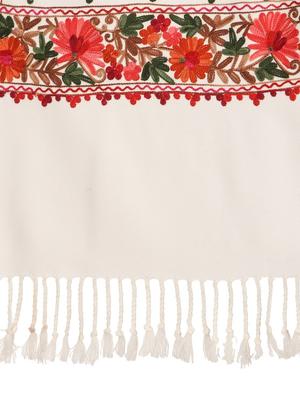 white embroidered shawl - 17596059 - Standard Image - 4