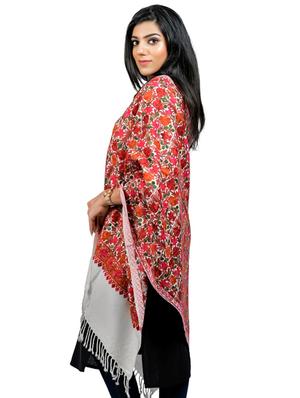 white embroidered stole - 17596070 - Standard Image - 2