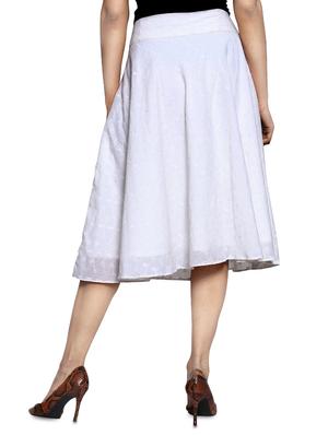 white solid flared skirt - 17596151 - Standard Image - 3
