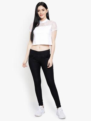 lace detail top with mask - 17596228 - Standard Image - 5