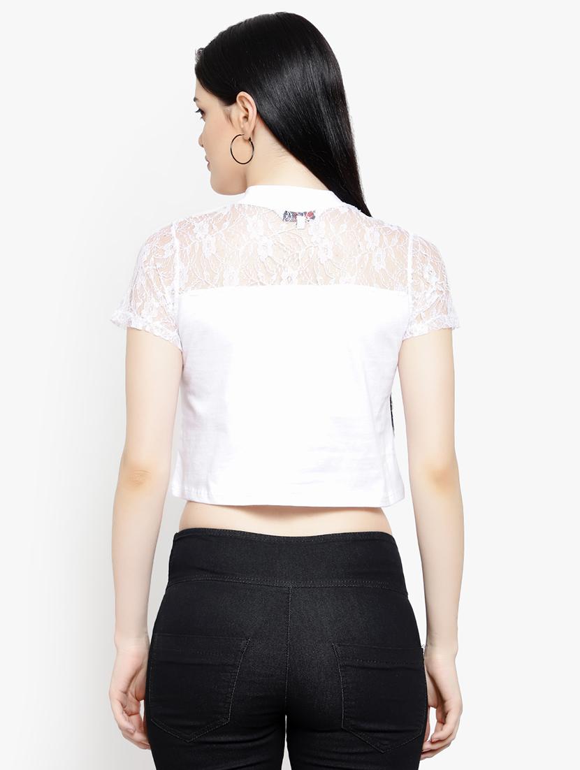 lace detail top with mask - 17596228 - Zoom Image - 4