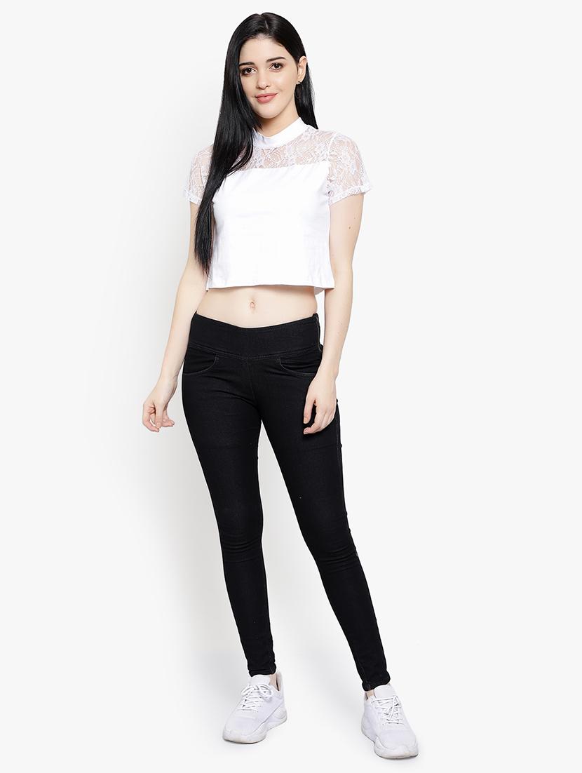 lace detail top with mask - 17596228 - Zoom Image - 5
