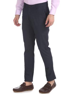 navy blue solid chinos trouser - 17597687 - Standard Image - 2