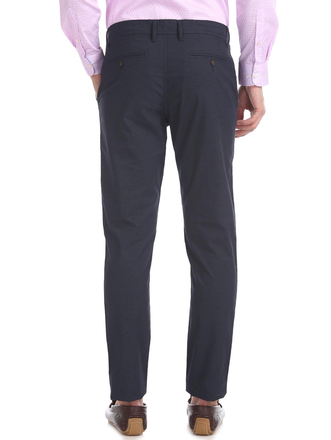 navy blue solid chinos trouser - 17597687 - Zoom Image - 3