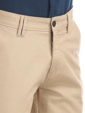 beige solid chinos trouser - 17597688 - Standard Image - 5