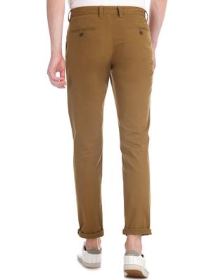 brown solid chinos trouser - 17597695 - Standard Image - 3