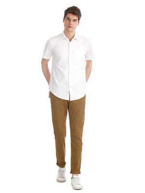brown solid chinos trouser - 17597695 - Standard Image - 4