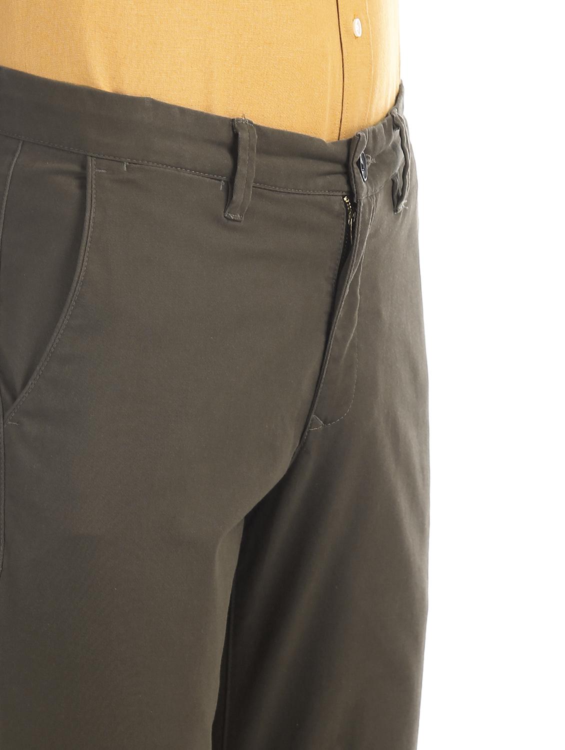 olive green solid chinos trouser - 17597696 - Zoom Image - 5