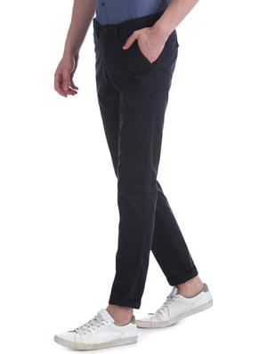 navy blue solid chinos trouser - 17597702 - Standard Image - 2