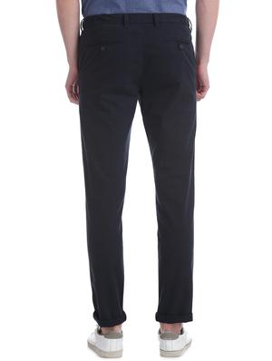 navy blue solid chinos trouser - 17597702 - Standard Image - 3