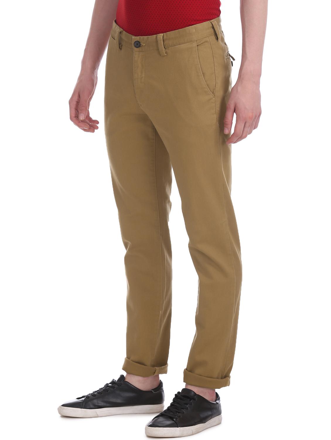 brown solid chinos trouser - 17597703 - Zoom Image - 2