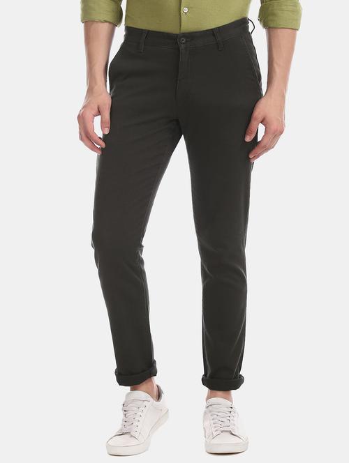 black solid chinos trouser - 17597715 - Standard Image - 1