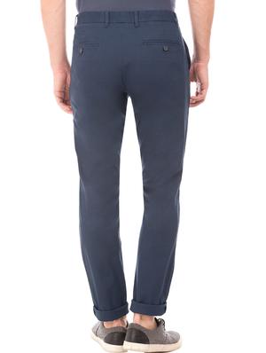 blue solid chinos trouser - 17597718 - Standard Image - 3
