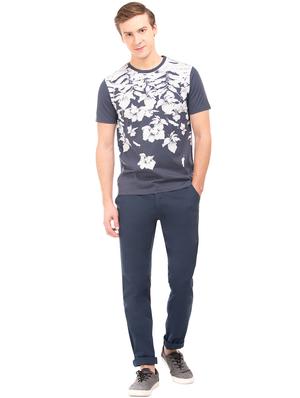 blue solid chinos trouser - 17597718 - Standard Image - 4