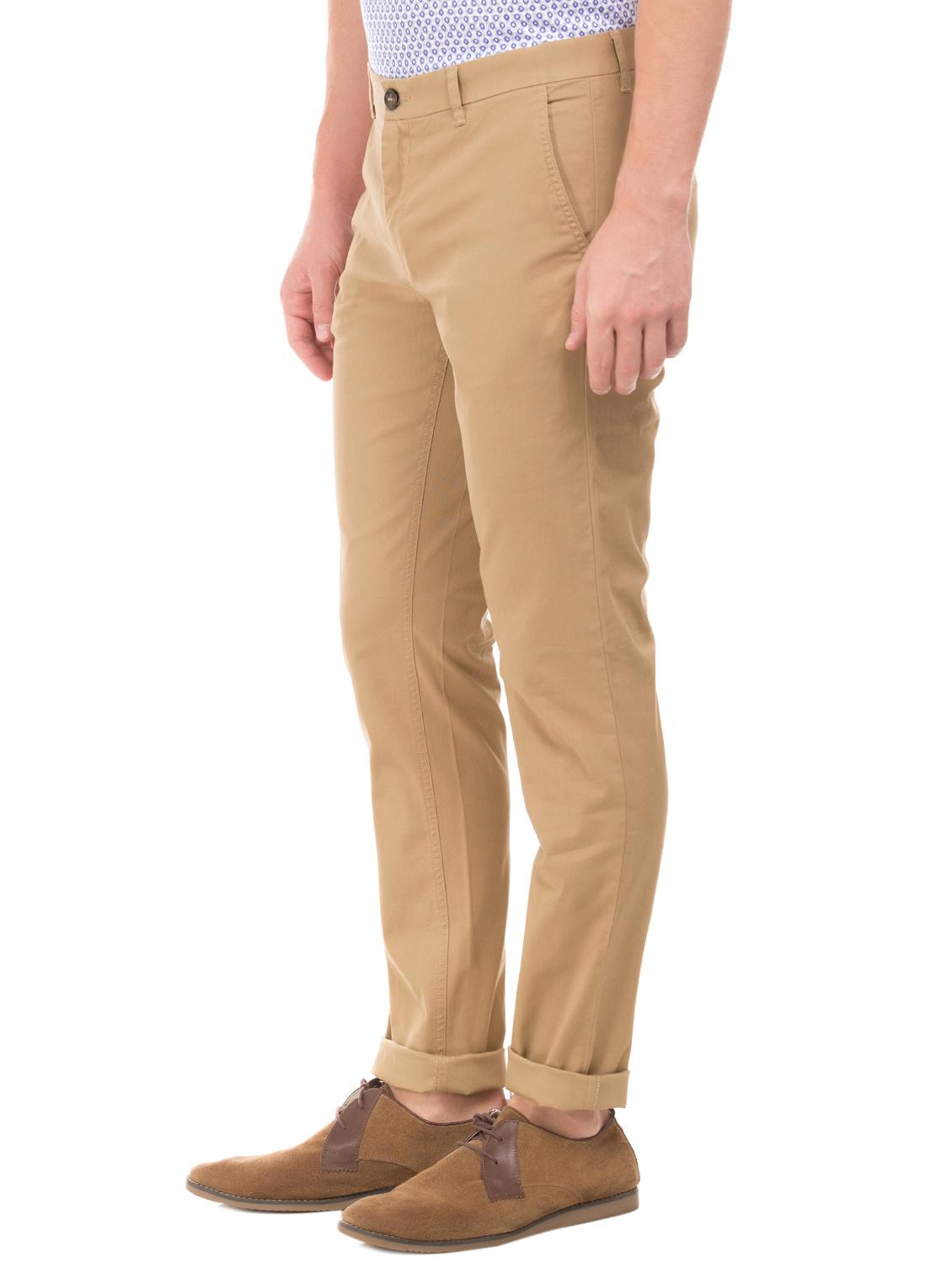 brown solid chinos trouser - 17597719 - Zoom Image - 2