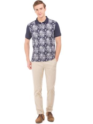 beige solid flat front casual trouser - 17597720 - Standard Image - 4
