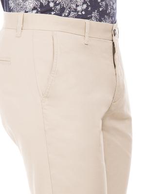 beige solid flat front casual trouser - 17597720 - Standard Image - 5