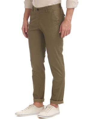 brown solid chinos trouser - 17597722 - Standard Image - 2