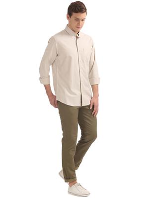 brown solid chinos trouser - 17597722 - Standard Image - 4
