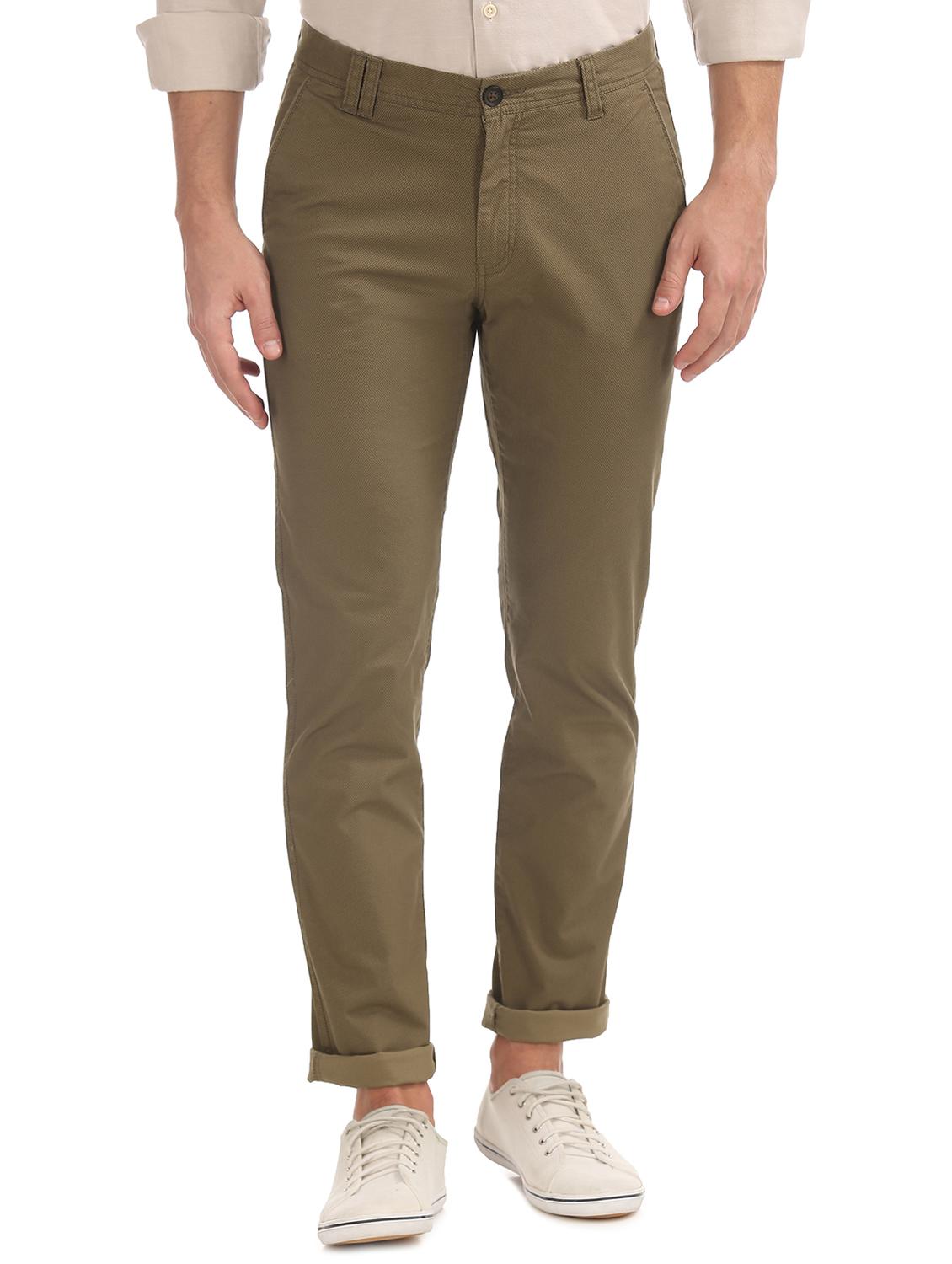 brown solid chinos trouser - 17597722 - Zoom Image - 1