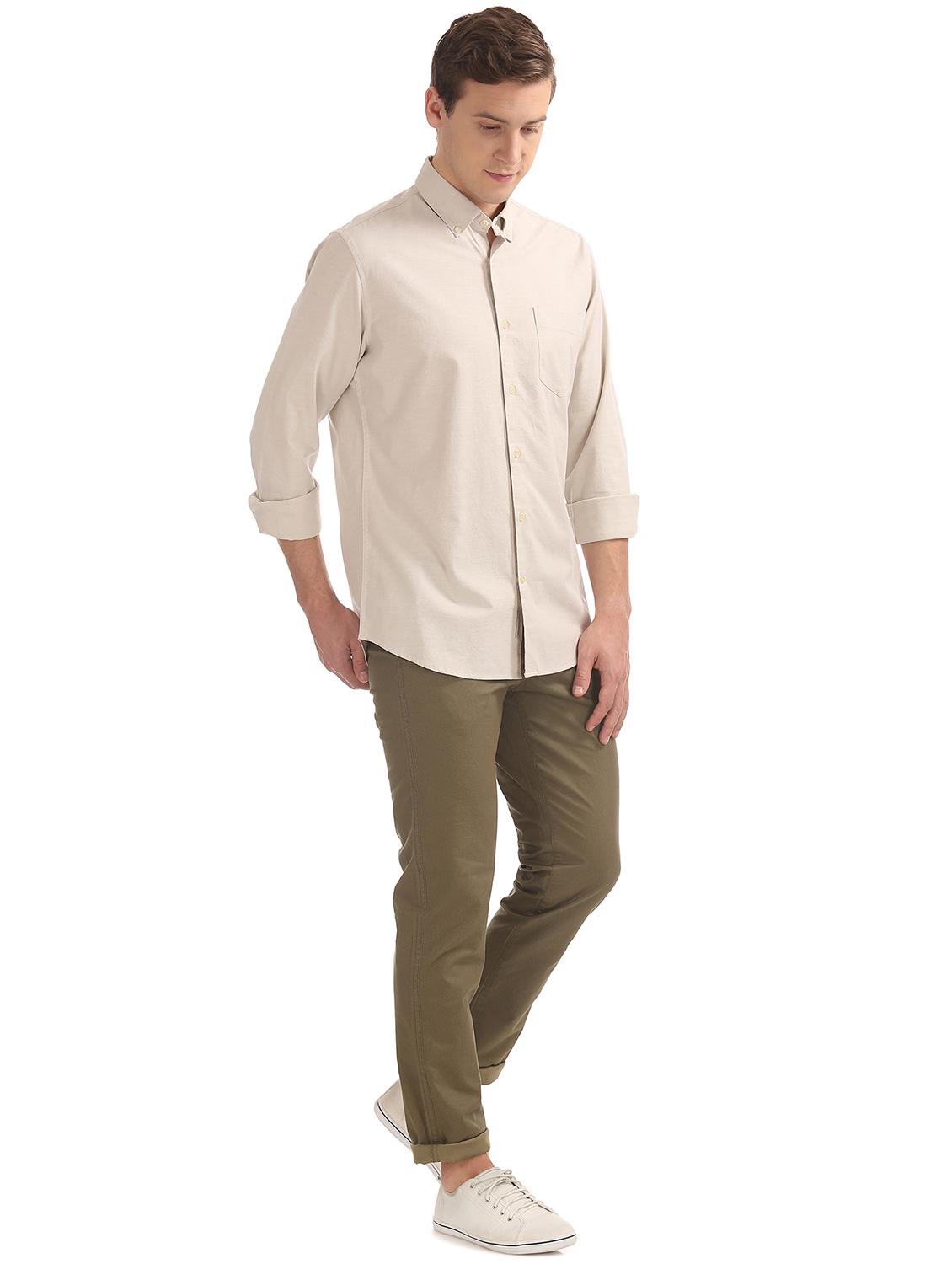 brown solid chinos trouser - 17597722 - Zoom Image - 4