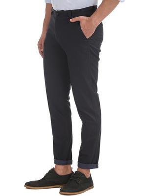 navy blue solid chinos trouser - 17597723 - Standard Image - 2