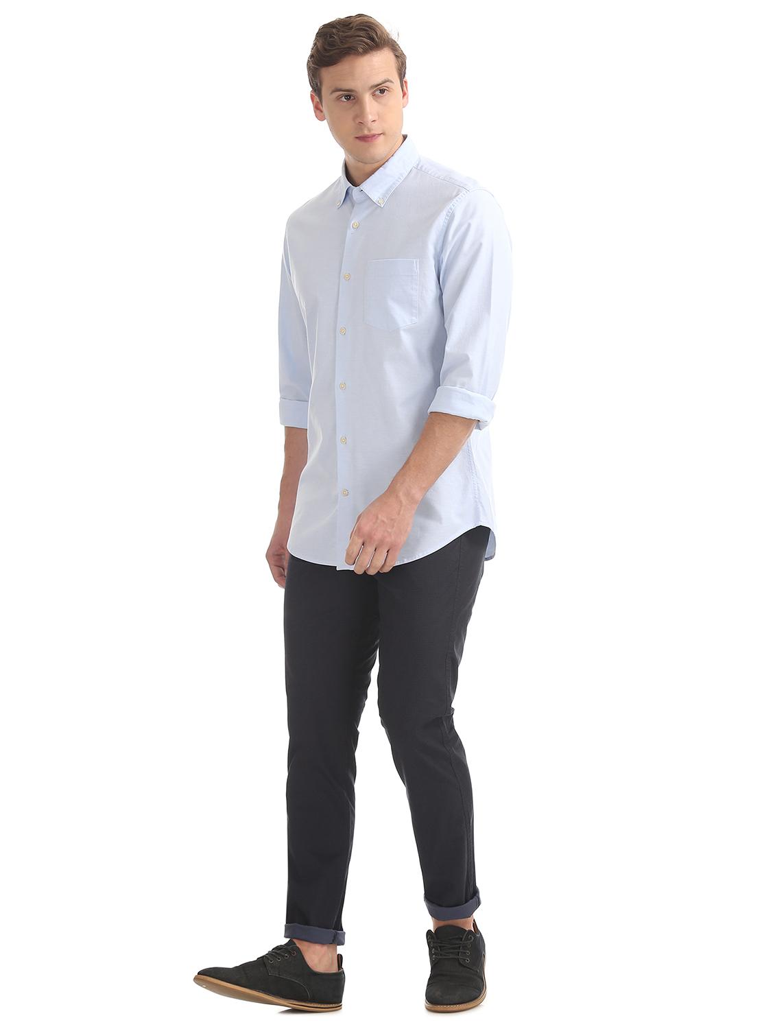 navy blue solid chinos trouser - 17597723 - Zoom Image - 4