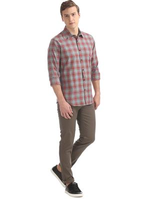 brown solid chinos trouser - 17597726 - Standard Image - 4