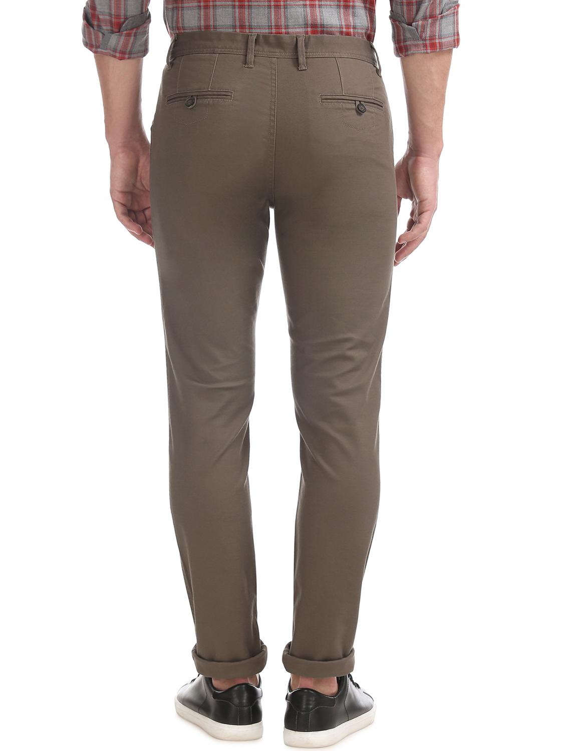 brown solid chinos trouser - 17597726 - Zoom Image - 3
