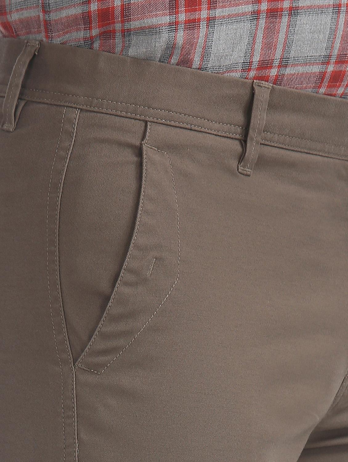 brown solid chinos trouser - 17597726 - Zoom Image - 5