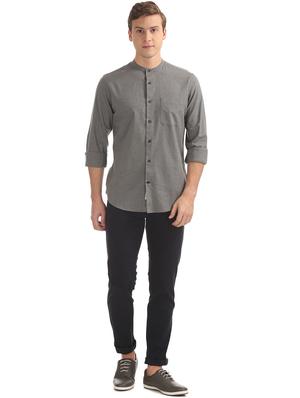 navy blue solid chinos trouser - 17597727 - Standard Image - 4