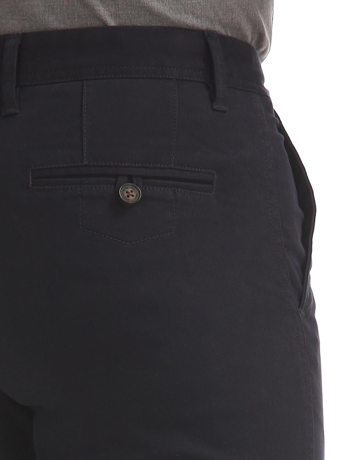 navy blue solid chinos trouser - 17597727 - Zoom Image - 5