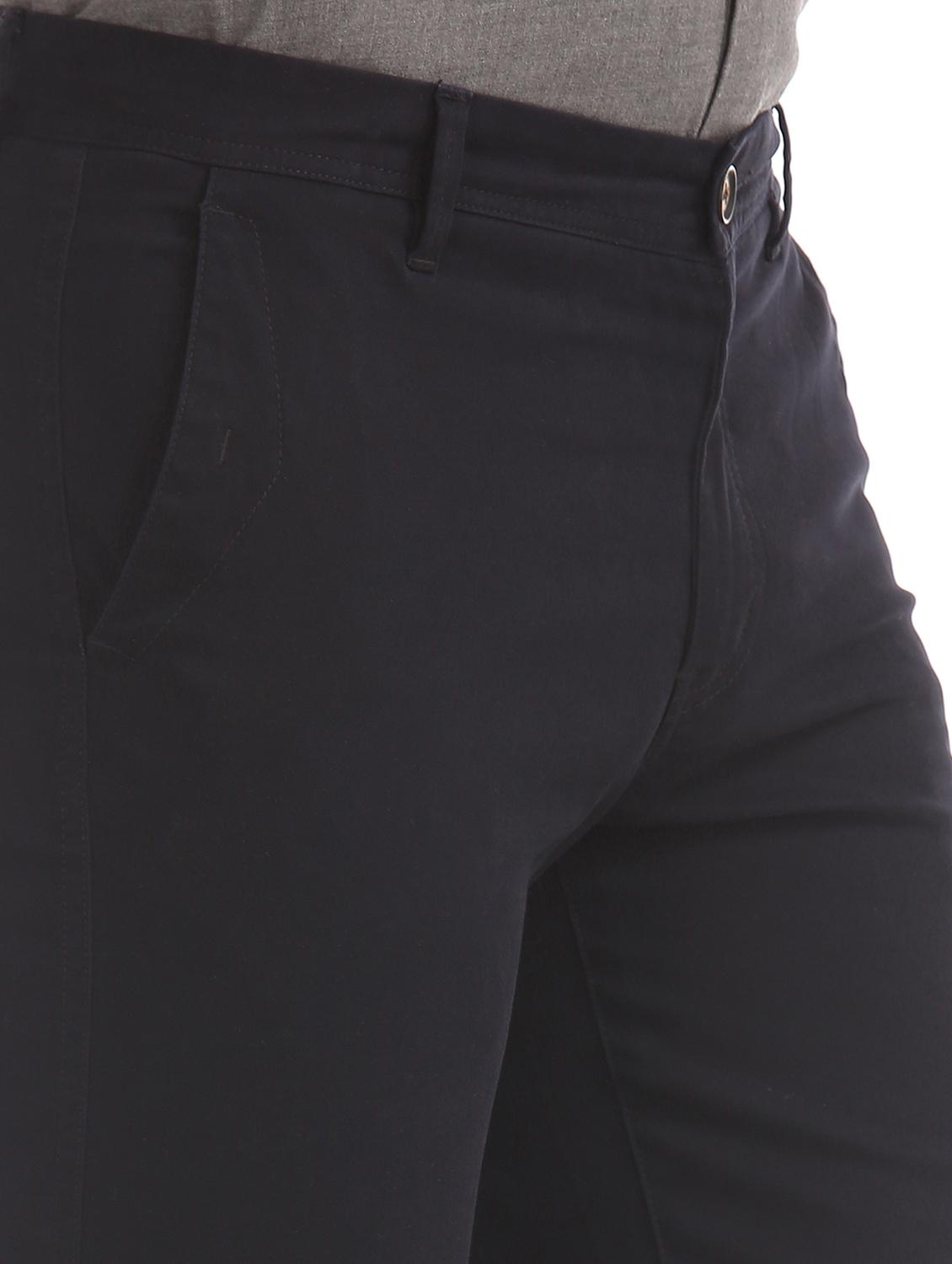navy blue solid chinos trouser - 17597727 - Zoom Image - 6