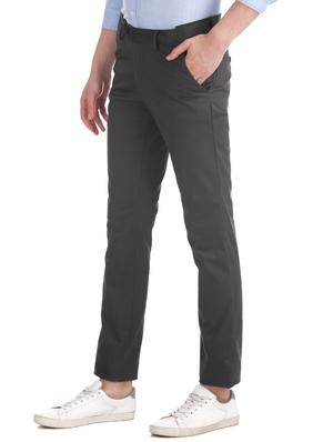 grey solid chinos trouser - 17597731 - Standard Image - 2