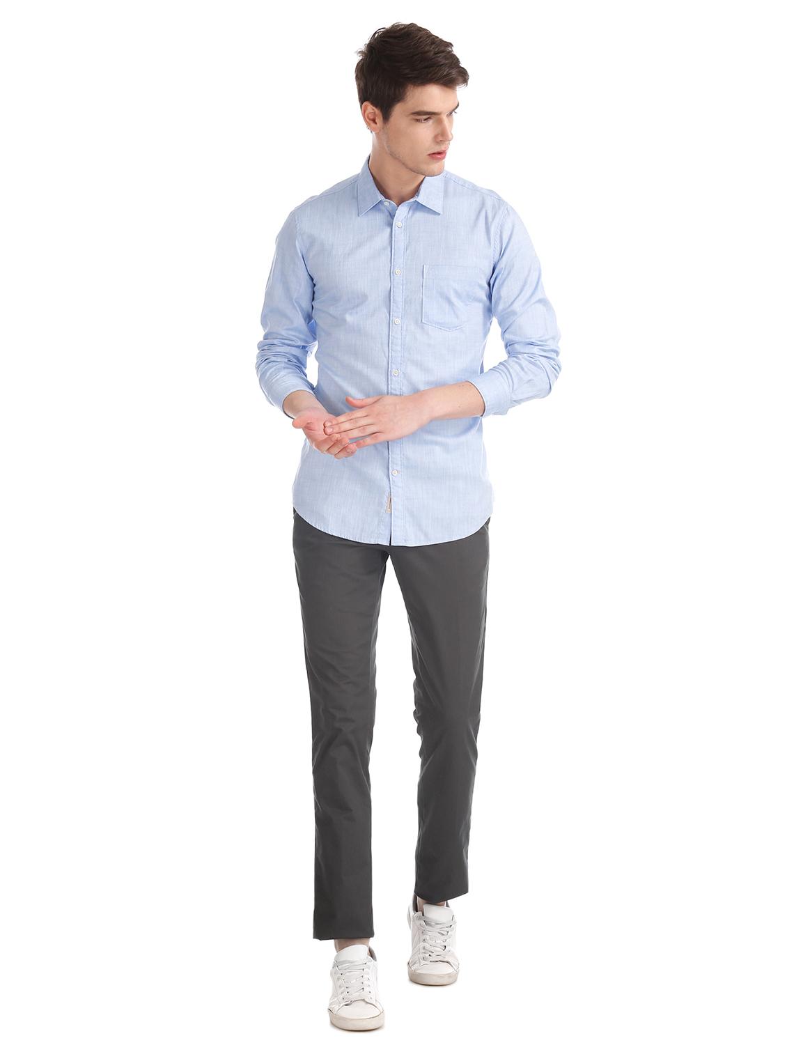 grey solid chinos trouser - 17597731 - Zoom Image - 4