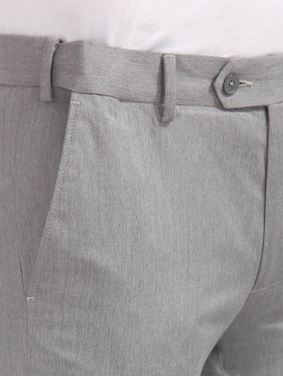 grey solid flat front formal trouser - 17597732 - Zoom Image - 5