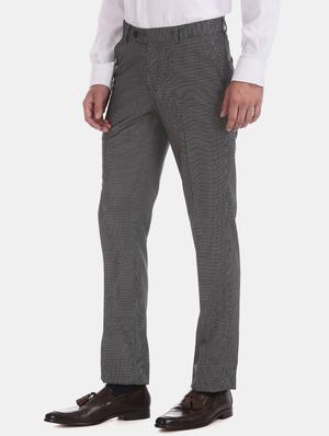 grey textured flat front formal trouser - 17597761 - Standard Image - 2
