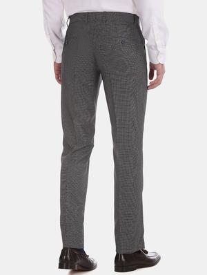 grey textured flat front formal trouser - 17597761 - Standard Image - 3