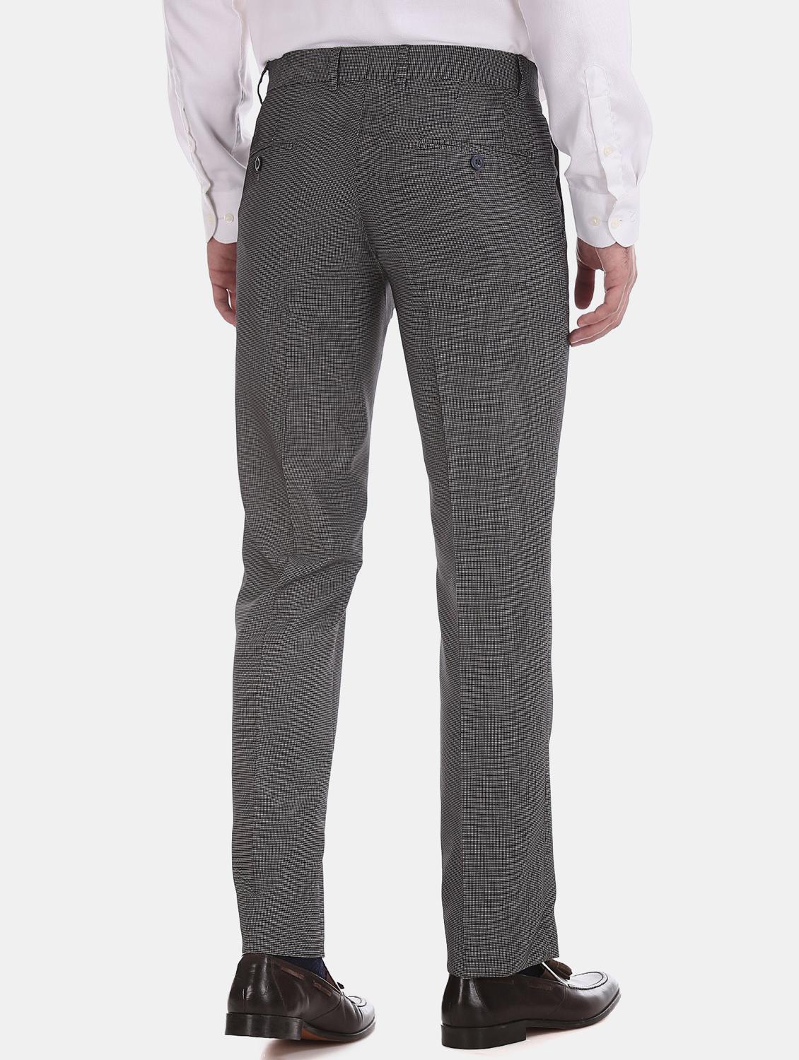 grey textured flat front formal trouser - 17597761 - Zoom Image - 3