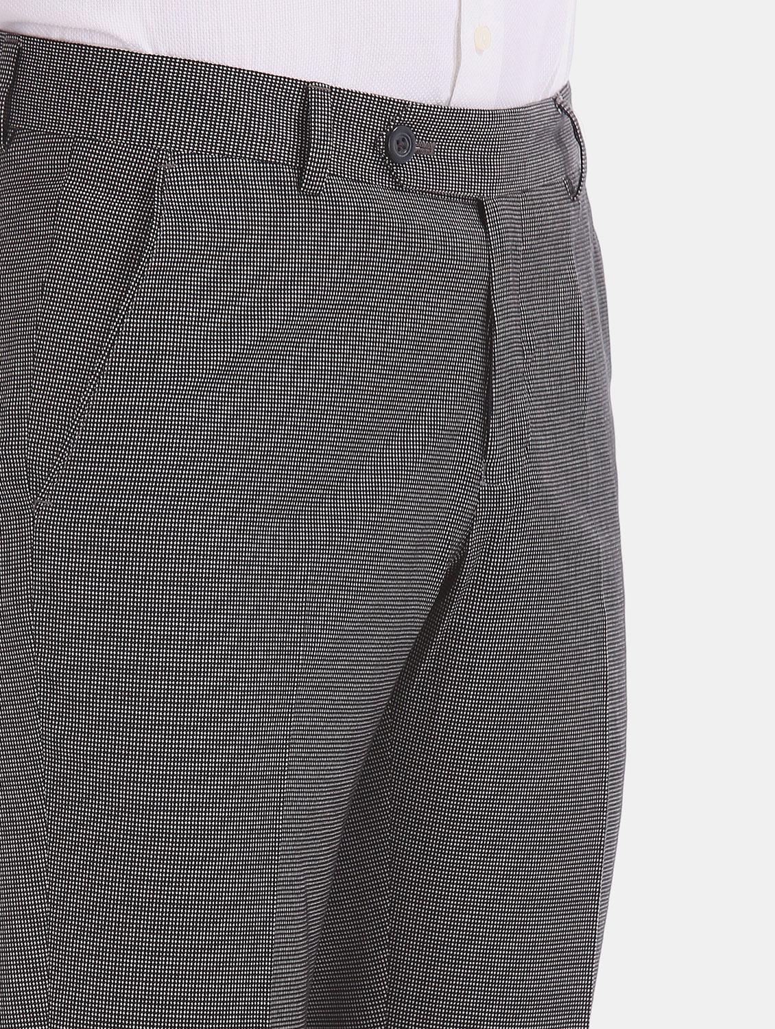 grey textured flat front formal trouser - 17597761 - Zoom Image - 5