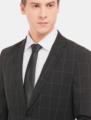 black checkered single breasted formal blazer - 17597846 - Standard Image - 5
