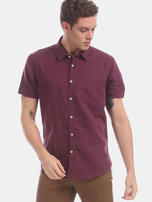 maroon printed casual shirt - 17597918 - Standard Image - 1