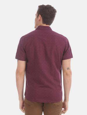 maroon printed casual shirt - 17597918 - Standard Image - 3