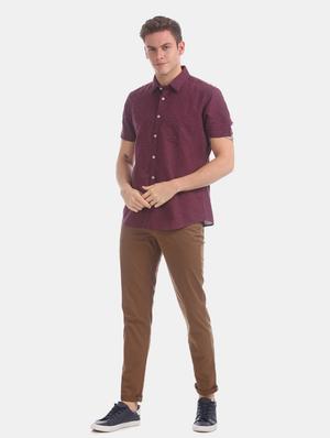 maroon printed casual shirt - 17597918 - Standard Image - 4