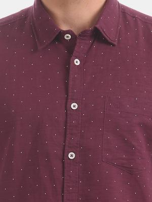 maroon printed casual shirt - 17597918 - Standard Image - 6