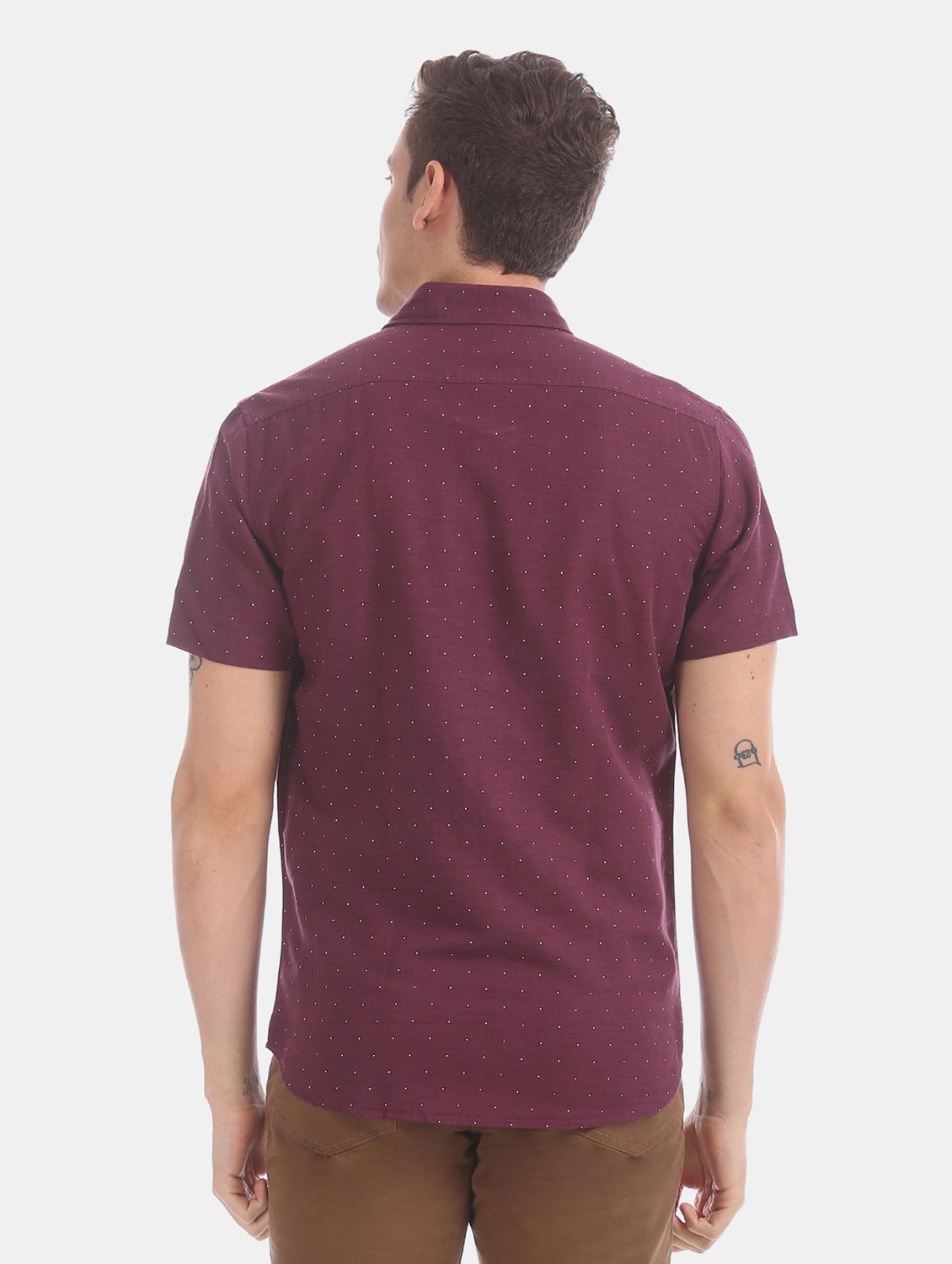 maroon printed casual shirt - 17597918 - Zoom Image - 3