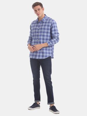 blue checkered casual shirt - 17597949 - Standard Image - 5