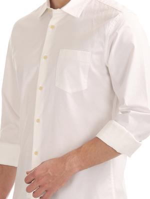 white solid casual shirt - 17598015 - Standard Image - 5