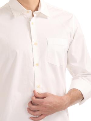 white solid casual shirt - 17598015 - Standard Image - 6